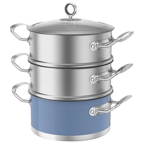 Image of Morphy Richards Accents 3 Tier Steamer, Cornish Blue