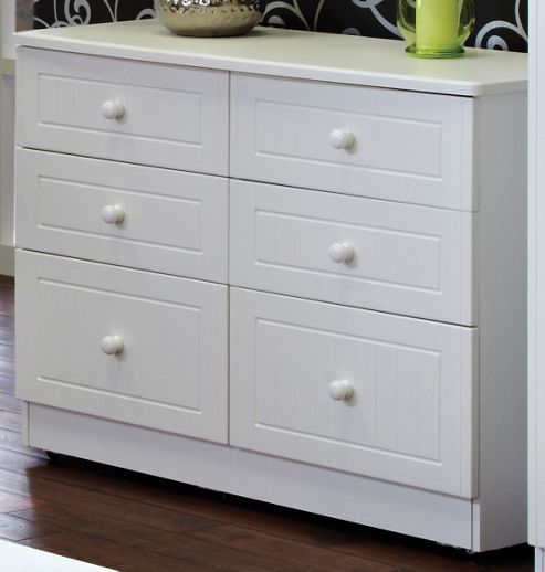 Image of Welcome Furniture Warwick 6 Drawer Midi Chest - White