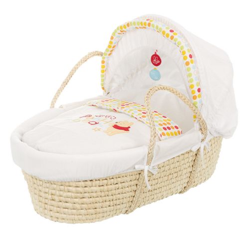 Image of Obaby Disney Winnie The Pooh Moses Basket In White