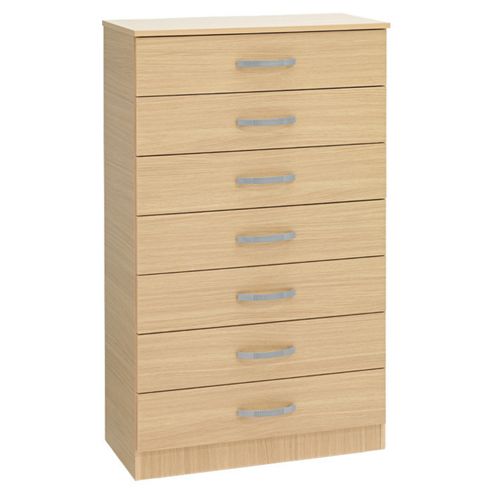 Image of Ideal Furniture Budapest 7 Drawer Chest - Oak