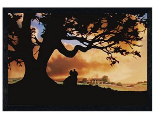 Image of Gone With The Wind Black Wooden Framed Silhouette Poster