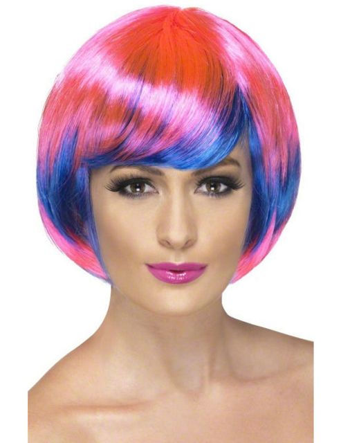 Image of Bob Wig (pink & Blue)