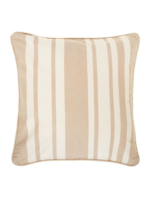 Image of Linea Stripe Cotton Cushion, Latte