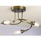 The Lighting & Interiors Group Iris Three Light Semi Flush Mount - Glass - Antique Brass