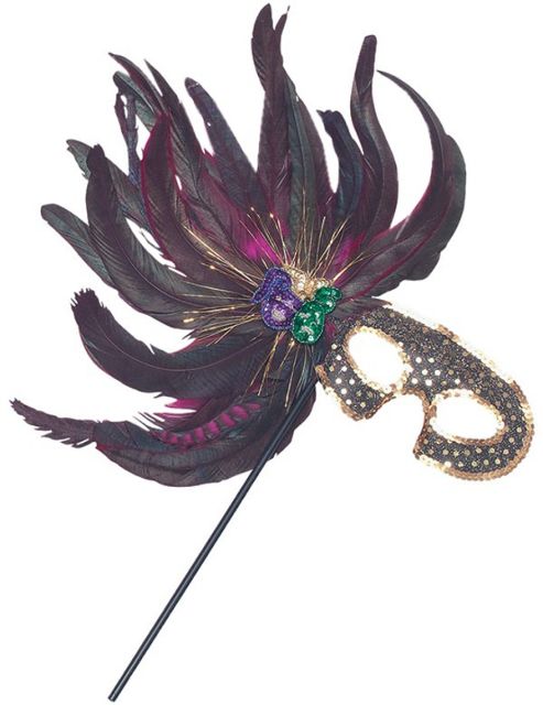 Image of Sequin Mask With Feathers