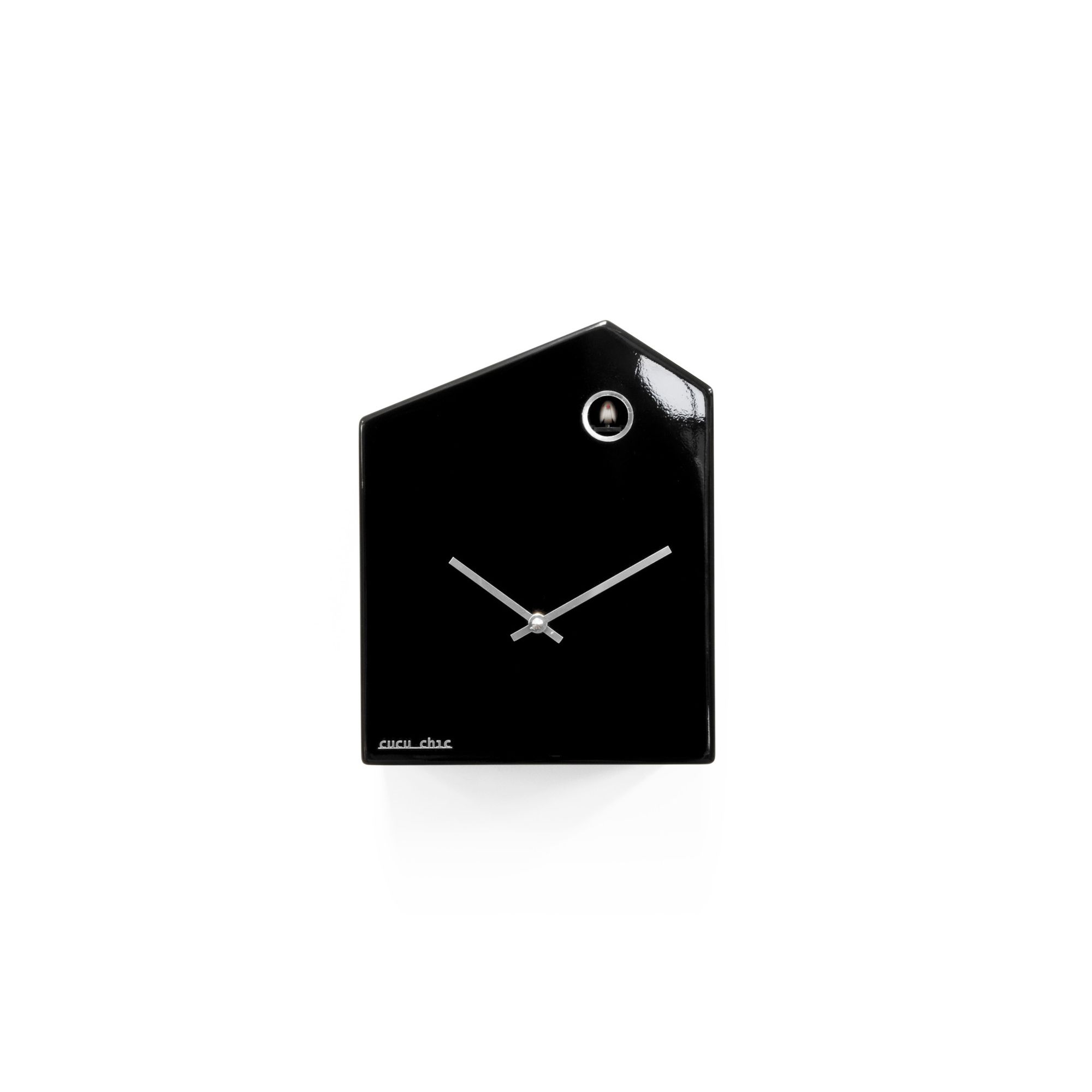 Progetti Cucu Chic Cuckoo Wall Clock - Gloss Black at Tesco Direct