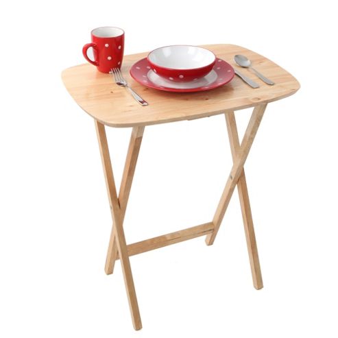 Image of Premier Housewares Oval Snack Table - Rubberwood