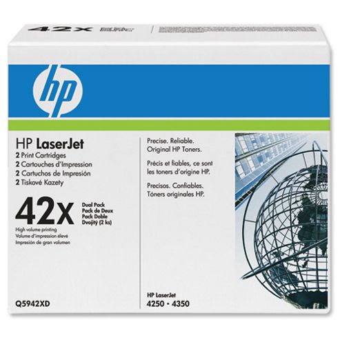 Image of Hp Dual Pack Black Cartridge For Laser Jet 4250/4350 Printers