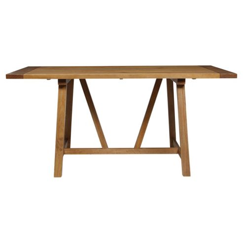Image of Portobello Trestle Dining Table Rustic Pine