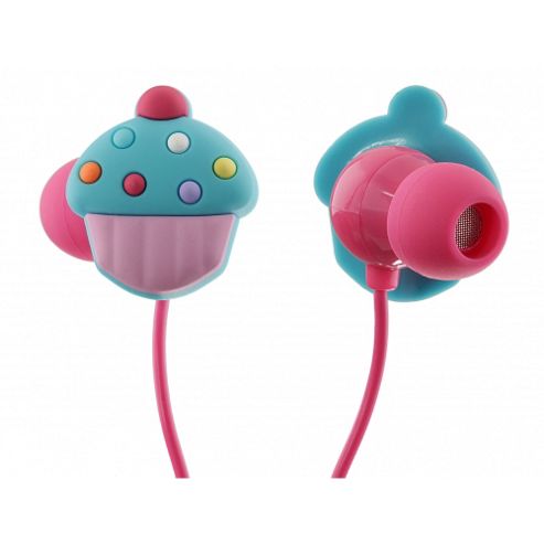 Image of Cupcake In-ear Headphones With Mic Trendz Packaging