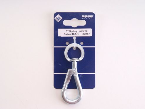 Image of Chain 39-157 Spring Hook To Swivl 75mm Bright Zinc Plated