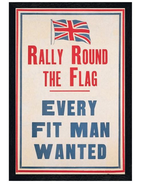Image of Every Fit Man Wanted Black Wooden Framed Rally Round The Flag Poster