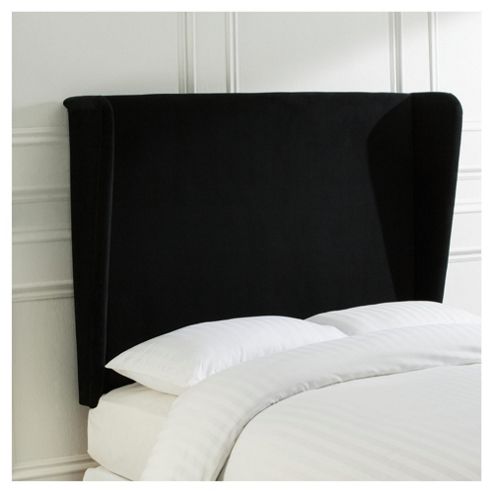 Image of Canton Headboard Black Velvet Double