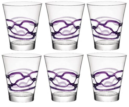 Image of Bormioli Rocco Ceralacca Tumblers Glasses - 385ml - 13oz - Purple - Set Of 6