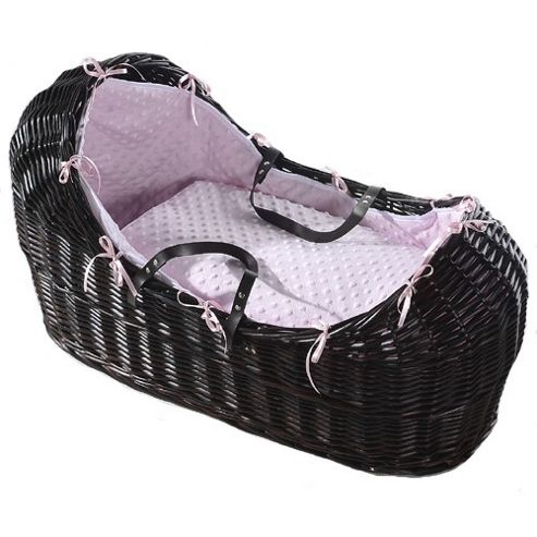 Image of Isabella Alicia Dark Izzy-pod Moses Basket (dimple Pink)