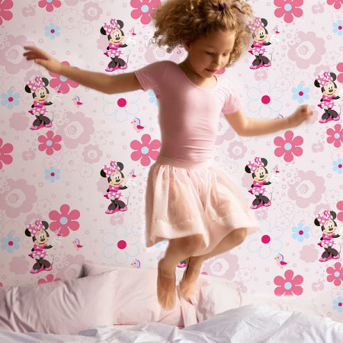 Image of Graham & Brown Minnie's Spring Walk Wallpaper