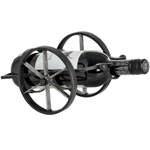 Image of Cannon - Metal Single Wine Bottle Holder - Black