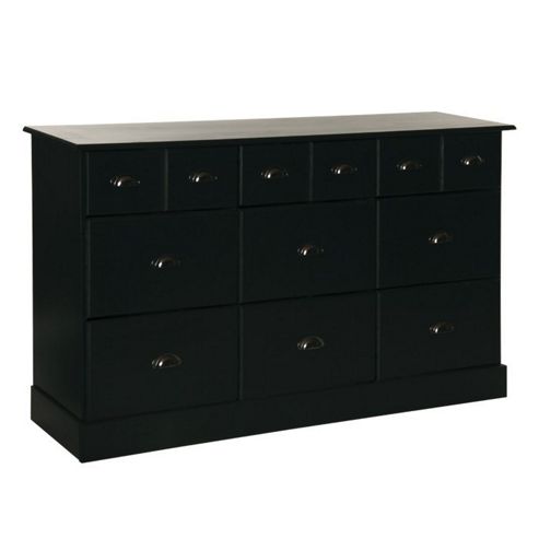 Image of Altruna Terra 3 Over 6 Drawer Chest - Dark Stained Pine