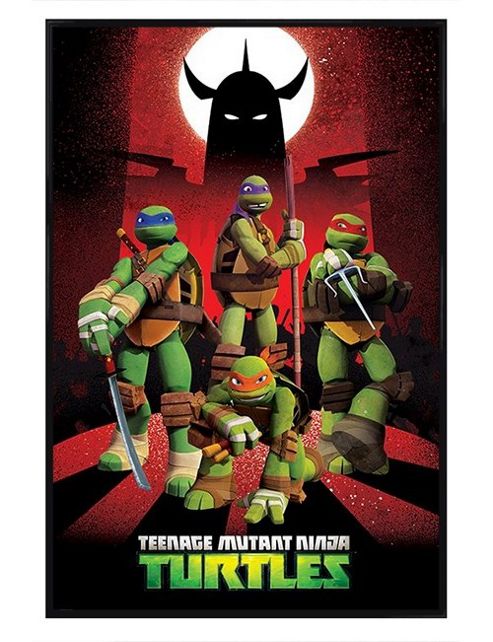 Image of Gloss Black Framed Teenage Mutant Ninja Turtles Shredder Silhouette Poster