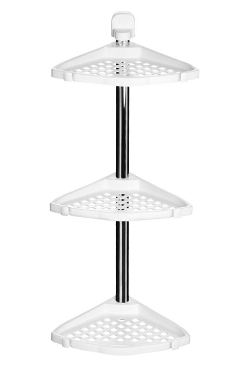 Image of Premier Housewares Three Tier Corner Shelf Unit In White