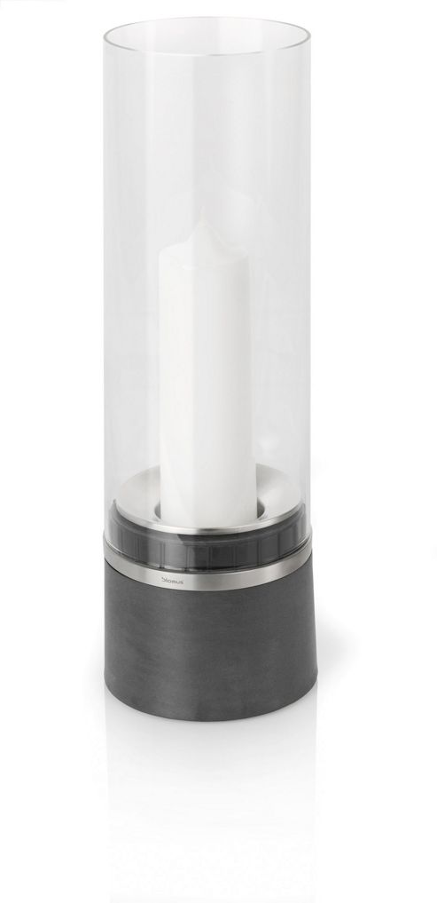Image of Blomus Piedra Hurricane Lamp With Candle