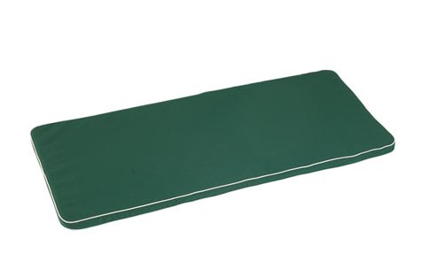 Image of Green 2 Seat Bench Cushion With Ecru Piping 106 X 47 X 3cm