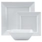 Tesco Square Porcelain 12 Piece, 4 Person Dinner Set - White.