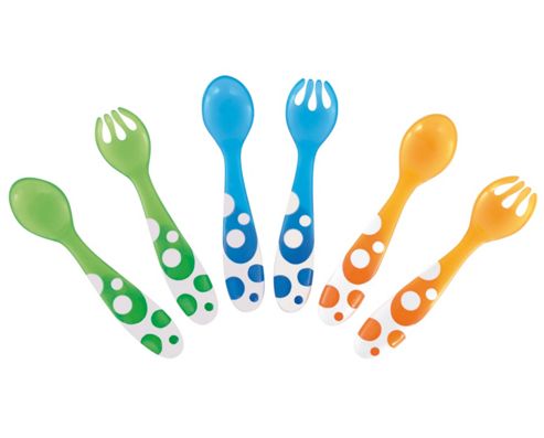 Image of Munchkin 6 Pack Of Multi-coloured Spoons & Forks