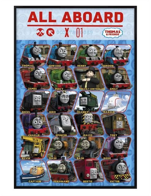 Image of Gloss Black Framed Thomas The Tank Engine All Aboard Poster