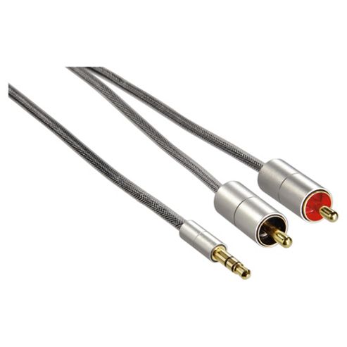 Image of Hama Aluline 3.5mm Connect Cable 2x Rca Plug For Mp3 Playes/mobile 1m