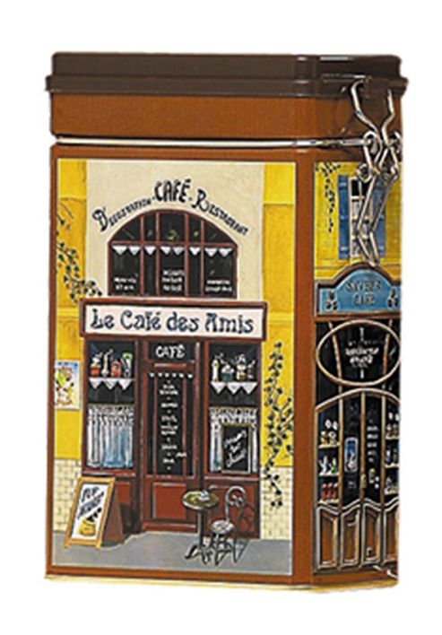 Image of Cafe Design Rectangular 250g Storage Tin By Virojanglor