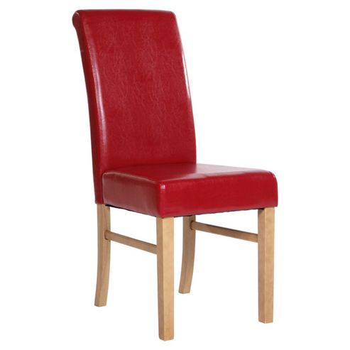 Image of Home & Haus Newman Upholstered Roll Back Dining Chair (set Of 2) - Red
