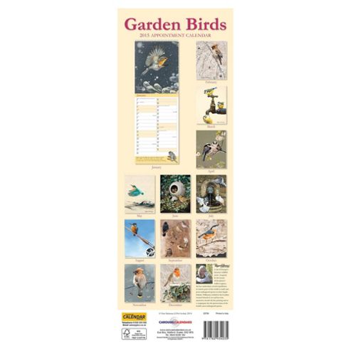 Image of Garden Birds Pollyanna 2015 Slim Calendar