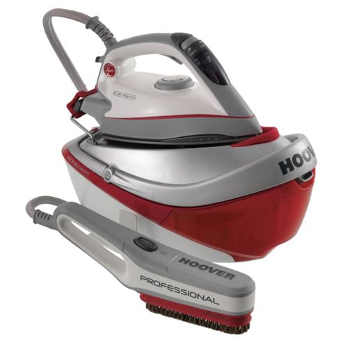 Image of Hoover Srd4110/2 Auto Shut Off Ceramic Plate Steam Generator Iron - Red & Grey