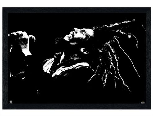 Image of Black Wooden Framed Bob Marley King Of Dreads Poster
