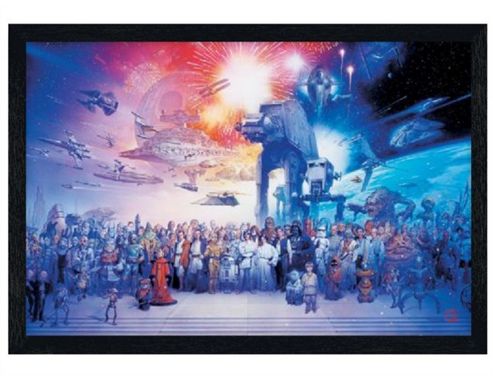 Image of Star Wars Black Wooden Framed The Epic Saga Poster