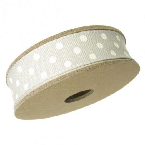 Image of Ribbon Reel - Dotty Beige With Cream