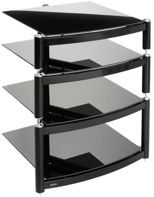 Image of Atacama Equinox Celebration 4 Shelf Hi-fi Stand In Black