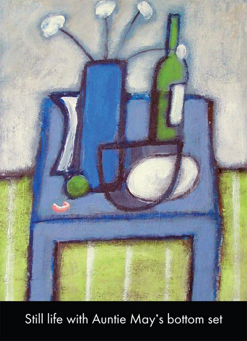 Image of Holy Mackerel Still Life With Aunti May's Bottom Set Greetings Card
