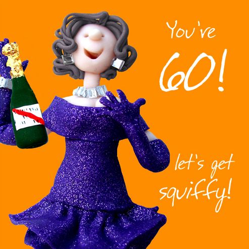Image of Holy Mackerel Happy 60th Birthday. Let's Get Squiffy Greetings Card