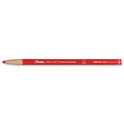 Image of Sharpie China Wax Marker Pencil Peel-off Unwraps To Sharpen Red Ref S0305081 [pack 12]