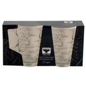 Script Set of 2 Decorated Latte Glasses 24cl