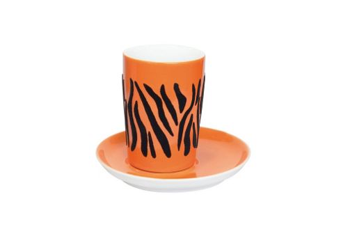 Image of Kahla Touch! Five Senses 2 Piece Cup Set - Black / Orange Tiger