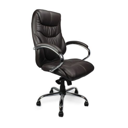 Image of Eliza Tinsley Luxurious Leather Executive Chair Chrome Base