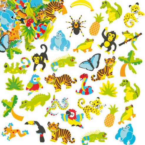 Image of Rainforest Foam Craft Stickers (pack Of 100)
