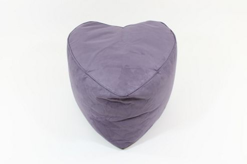 Image of Kaikoo Faux Suede Heart Shaped Pouffe, Lilac