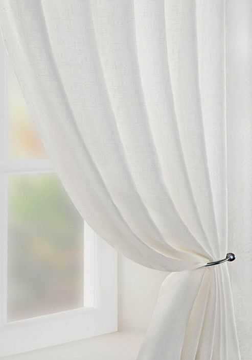 Image of Boucle Voile Curtain Panel - Cream