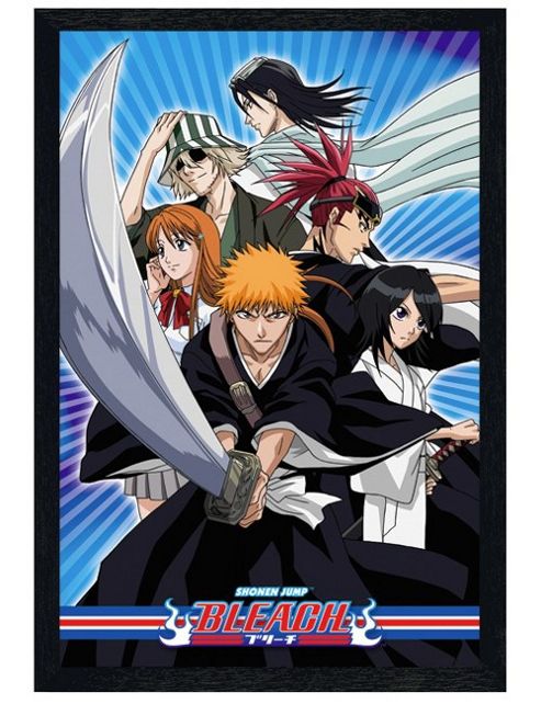 Image of Black Wooden Framed Shonen Jump Bleach Poster