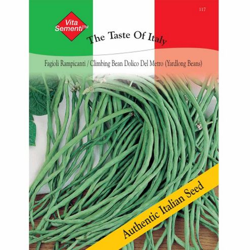 Image of Climbing Bean 'dolcio Del Metro' - Vita Sementi&reg; Italian Seeds - 1 Packet (30 Grams)