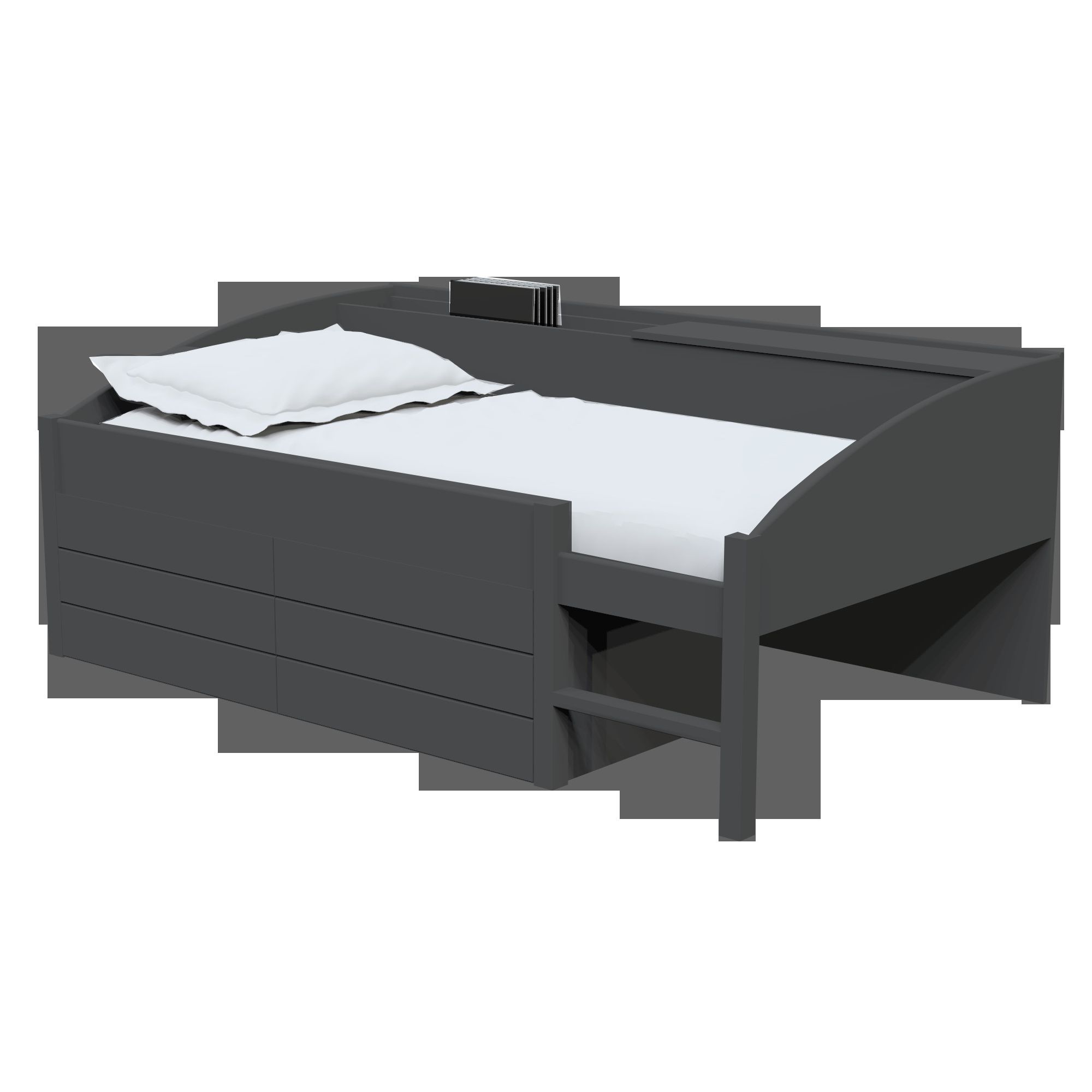 Altruna Moove Bed with Two Drawers - Dark Grey at Tesco Direct
